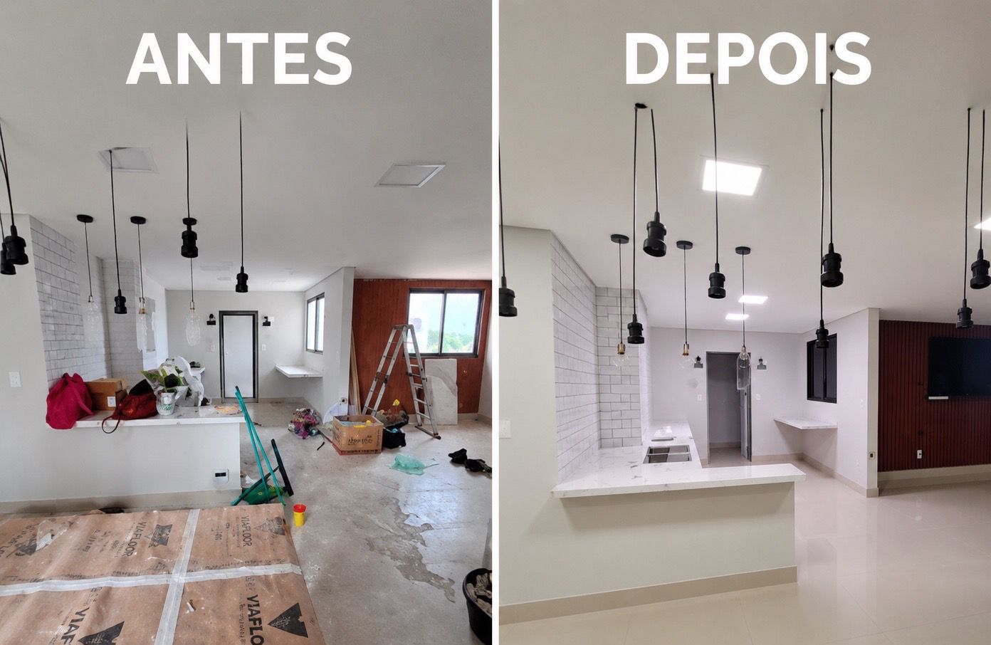 Janela de casa em Perdizes com vidro limpo após a obra